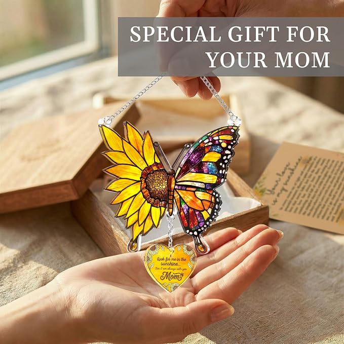 Butterfly Mom Memorial Suncatcher Ornament, Butterfly Gifts - Image 5