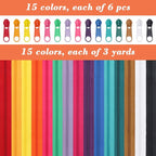 45 Yards 15 Colors #5 Nylon Coil Zippers - Image 4