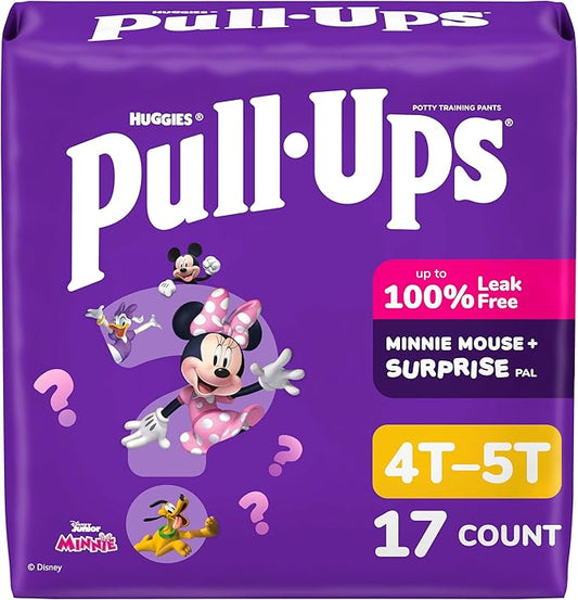 Pull-Ups Girls' Potty Training Pants, Size 4T-5T Training Underwear (38-50 lbs), 17 Count
