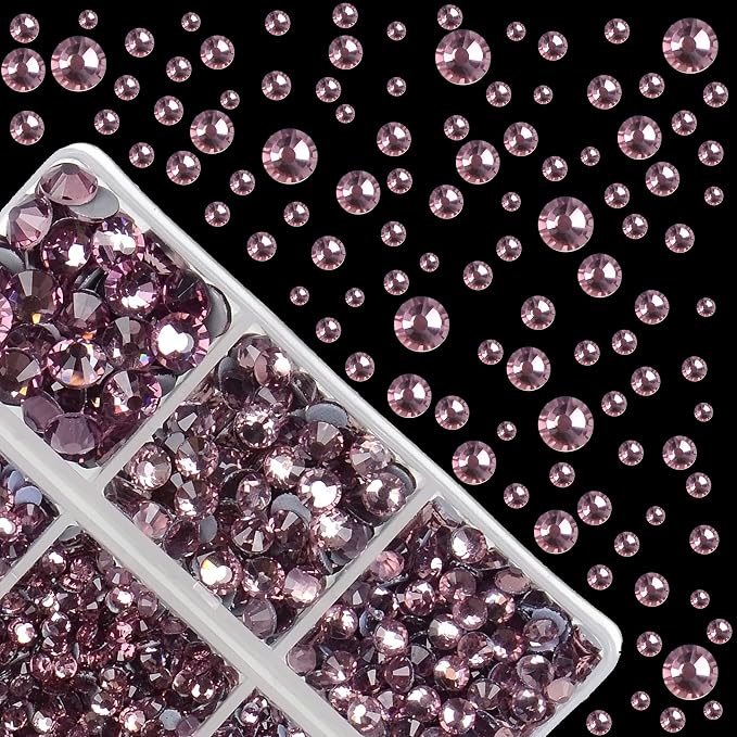 4000Pcs Mixed Size Hot Fix Round Crystals Gems Glass Stones Hotfix Flat Back - Image 2