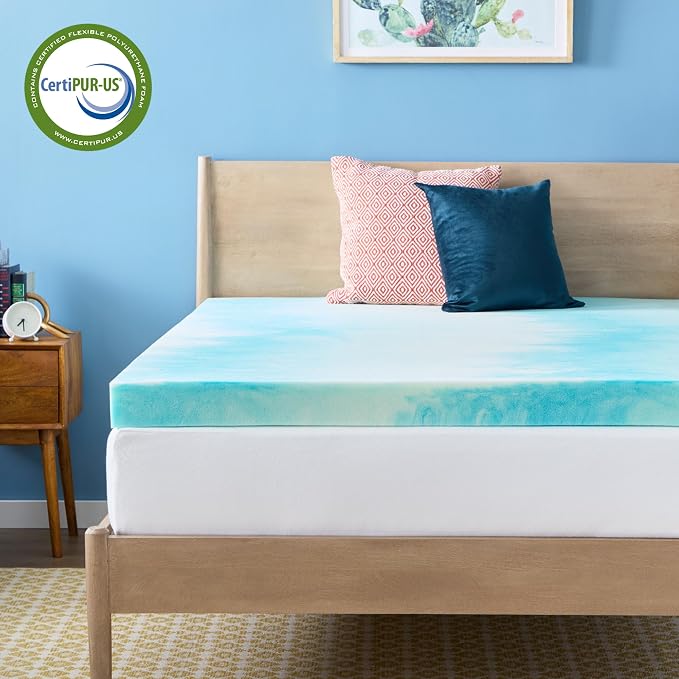 Linenspa 4 Inch Swirl Gel Memory Foam Mattress Topper, Twin XL Size – Cooling - Image 7