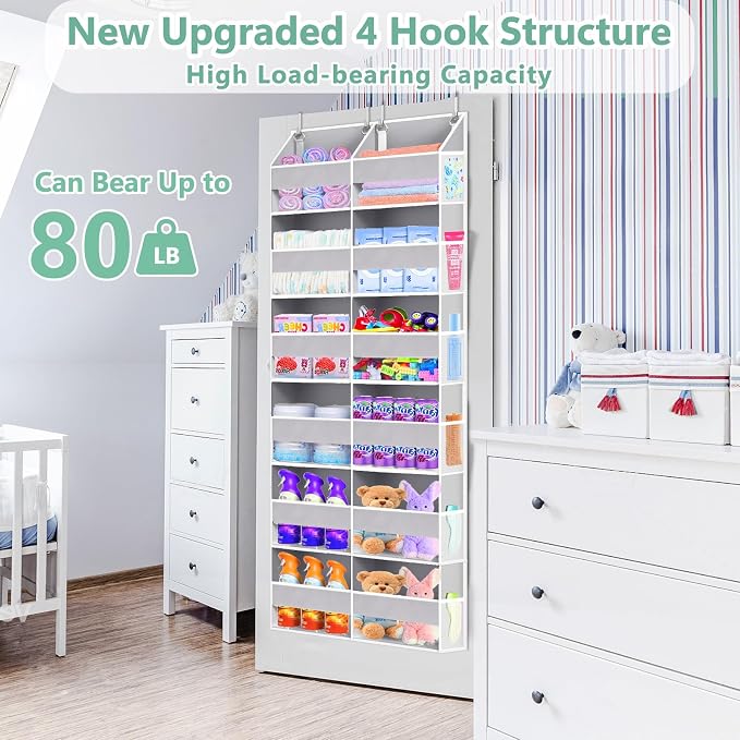UVIAHOMI Heavy Duty Over The Door Organizer 6 Tiers, Extra Large Behind Door - Image 4