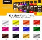 Nicpro 12 Colors Fabric Paint, Fabric Paint - Image 2