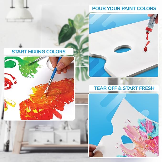 Bellofy 2X Disposable Palette Paper 9x12 Inches | Mess-Free Paper Artist Palette - Image 5