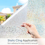 rabbitgoo Window Privacy Film, Mosaic Stained Glass Film, 23.6" x 118.1" | - Image 6