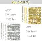 3040Pcs 20 Sheets Small Letter Number Stickers, 0.5inch Self-Adhesive Vinyl - Image 5