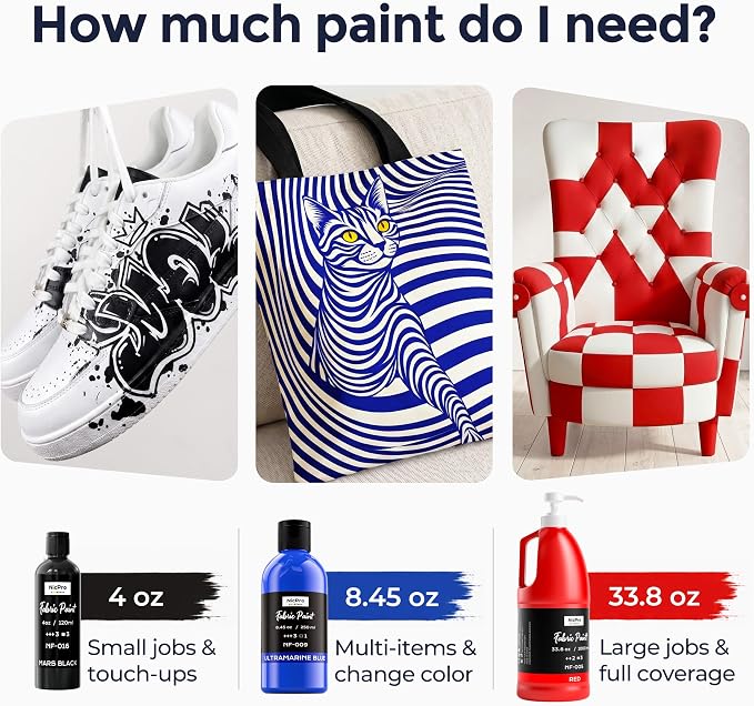 Nicpro Red Fabric Paint with Pump, 33.8 fl oz Large Fabric Paint - Image 7