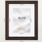 eletecpro 8x10 Vintage Picture Frame, Glass Cover, Horizontal or Vertical - Image 3