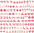 SANNIX 110Pcs/55 Pairs Pink Charms, Valentine Charms by SANNIX