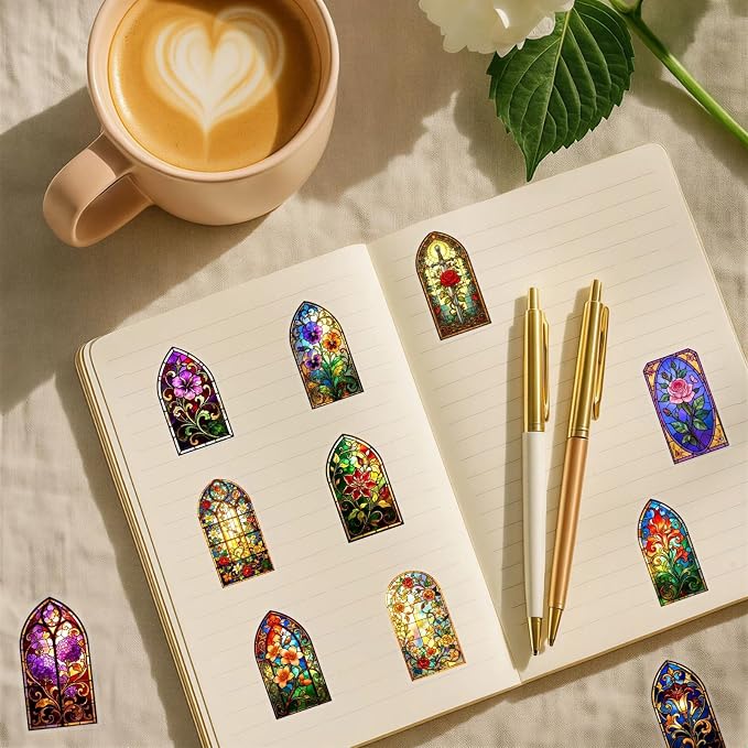 50PCS Transparent Stained Glass Stickers, Waterproof PET Cathedral Window Decals - Image 7