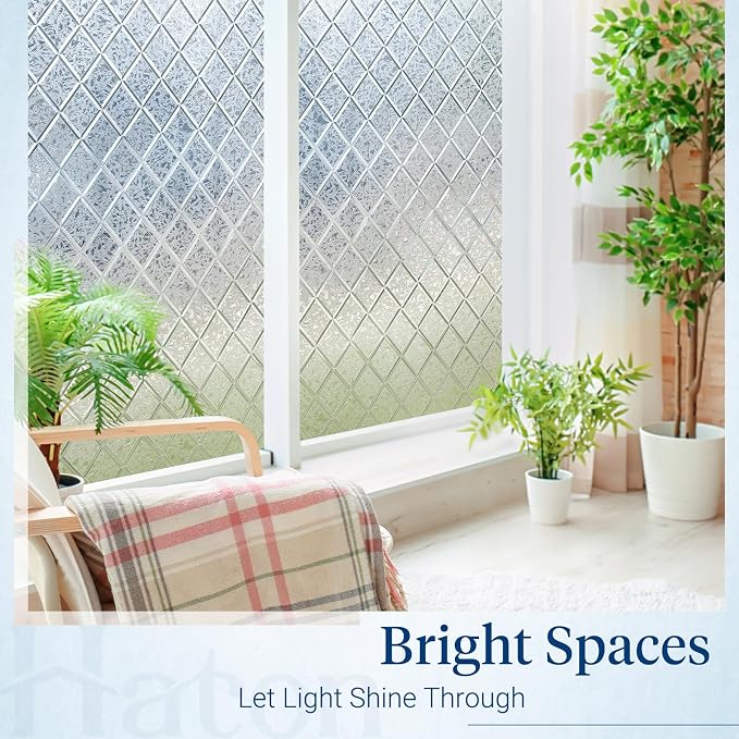 Haton Window Privacy Film Decorative Frosted Glass Window Film, Sun Blocking - Image 4