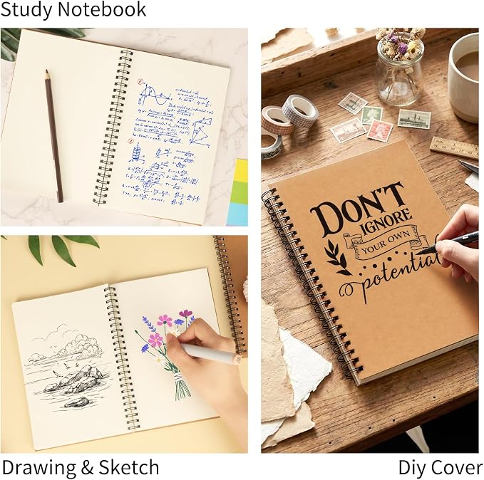 EOOUT Sketch Book for Kids, 12 Pack, A5 Blank Spiral Notebooks Sketchbooks - Image 5
