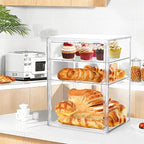 Attelite Pastry Display Case, 4 Layers Adjustable Clear Bread Box - Image 5