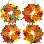 Supla 12 Kits 3D Pumpkin Fall Leaf Wreath Craft Kit DIY Thanksgiving Wreath by SUPLA
