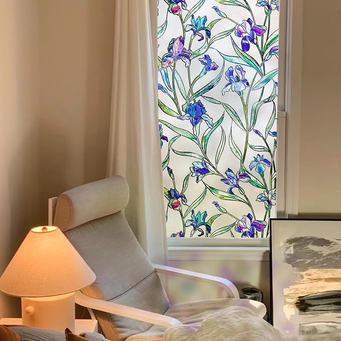 Stained Glass Window Privacy Film, 3D Decorative Window Cling, UV & Heat - Image 2