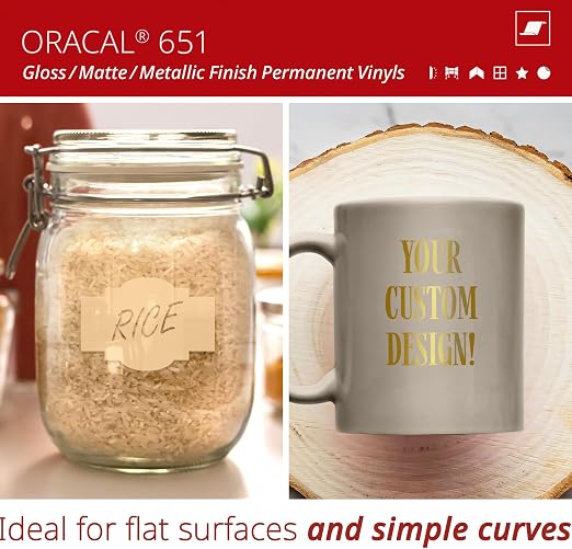 ORACAL 651 Matte Metallic Gold Vinyl Durable Roll Easy to Weed Permanent - Image 2
