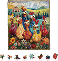 Chicken Puzzles Funny Hen Rooster Rainbow Farm Animals Puzzle Adults Gifts by Jollitot