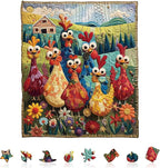 Chicken Puzzles Funny Hen Rooster Rainbow Farm Animals Puzzle Adults Gifts by Jollitot
