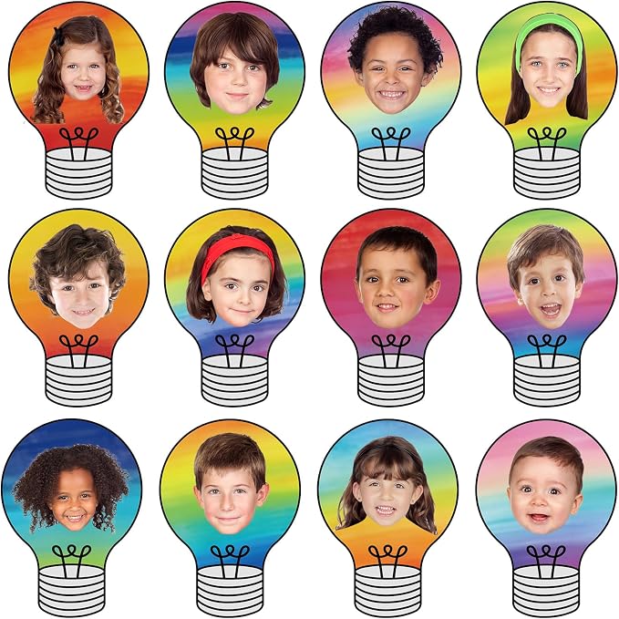 60PCS VBS 2026 Light Bulb Theme Cutouts Gradient Watercolor Light Bulb Bulletin by partygreeting