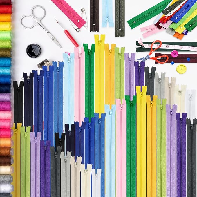 Zippers, DOITEM 72 pcs Zippers for Sewing 8 Inch 16 Inch 24 Inch Multicolor - Image 7
