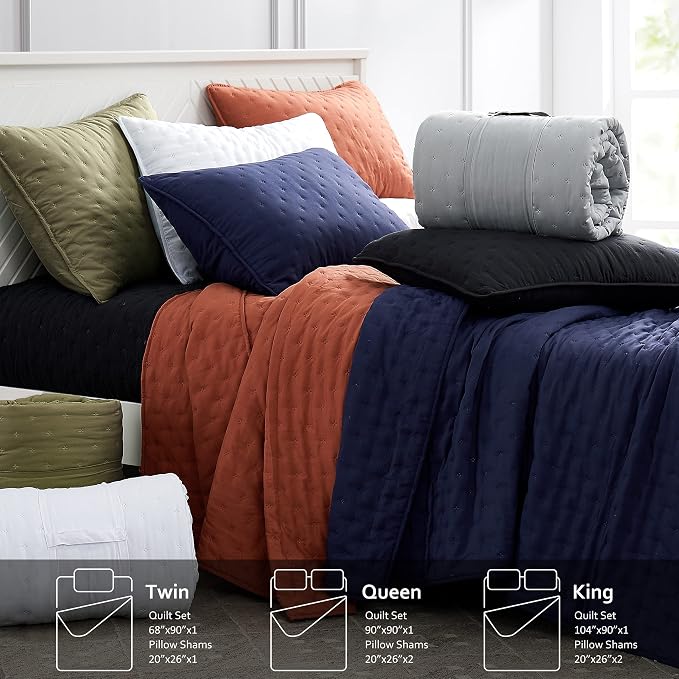 ROARINGWILD Olive Green Cloud Twin Size Quilt Bedding Sets - Image 7