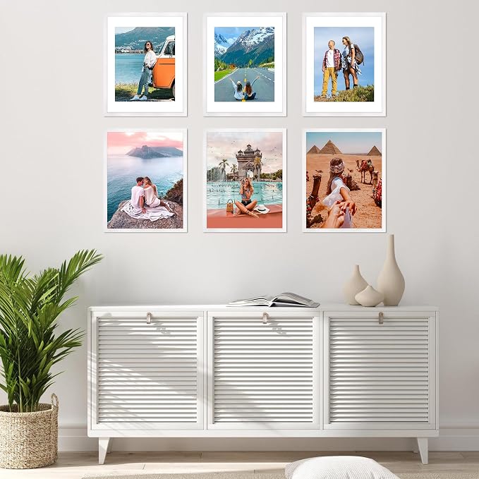 FIXSMITH 11x14 Picture Frame Set of 6, Display Pictures 8x10 - Image 6