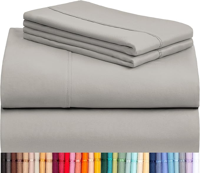 LuxClub 4 PC King Sheet Set, Breathable Luxury Bed Sheets, Deep Pockets 18" by LuxClub