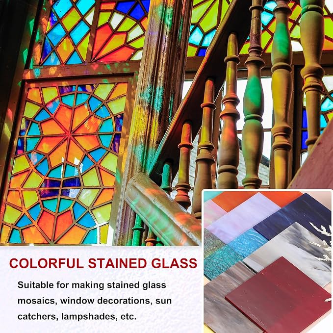 PATIKIL 4 x 6 Inch Transparent Stained Glass Sheets, 2 Sheets Mosaic Glass - Image 5