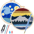 Allazone Punch Needle Starter Kit, Pattern & Fabric Embroidery, Adjustable by Allazone