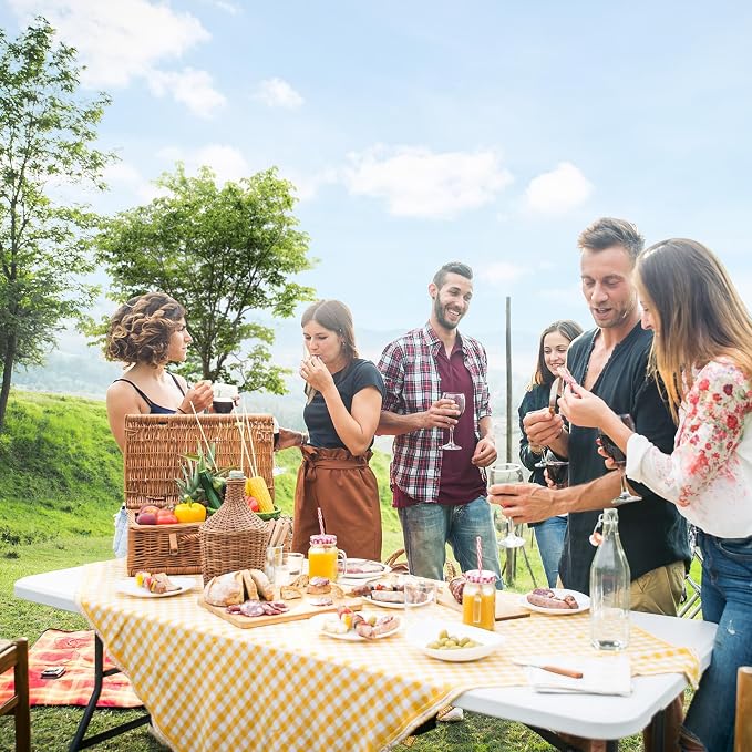 VINGLI 8 Foot Plastic Folding Table Portable Long Table - Image 8