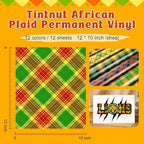 Tintnut African Plaid Permanent Vinyl, waterproof, easy peel & stick, works - Image 2