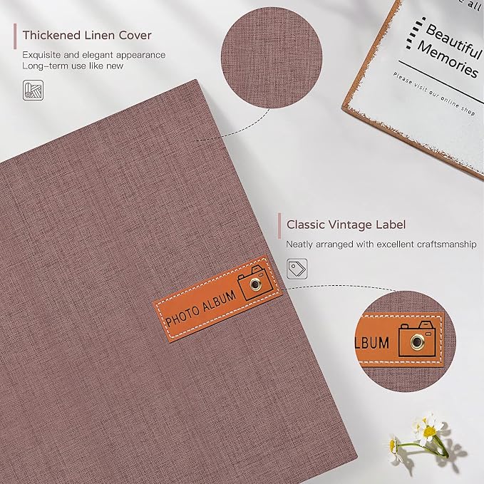 Popotop Large Photo Album Self Adhesive 4x6 5x7 8x10 Scrapbook Album DIY - Image 3