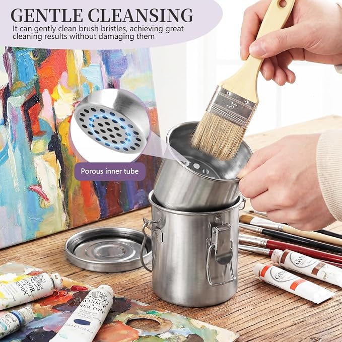 SenseYo Oil Paint Brush Cleaner Washer, Portable Airtight Brush Holder - Image 5