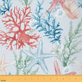 Starfish Fabric by The Yard, Underwater Watercolor Coral Seaweed Soft Flannel by CastleFairy