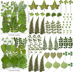85PCS Real Green Dried Pressed Leaf Leaves, 28 Styles Greeny Mixed | 85PCS Real - Image 3