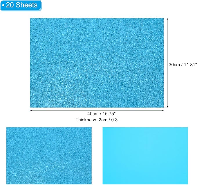 PATIKIL 20 Sheets 2mm Glitter Foam Sheet - Image 2
