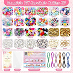 Wurosi 865 Pcs Bead Keychain Kit, DIY Bead Keychain Making Kit, Bag Charm Kit - Image 2