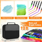 Dual Brush Marker Pens, 128 Colors Art Markers Set - Image 5