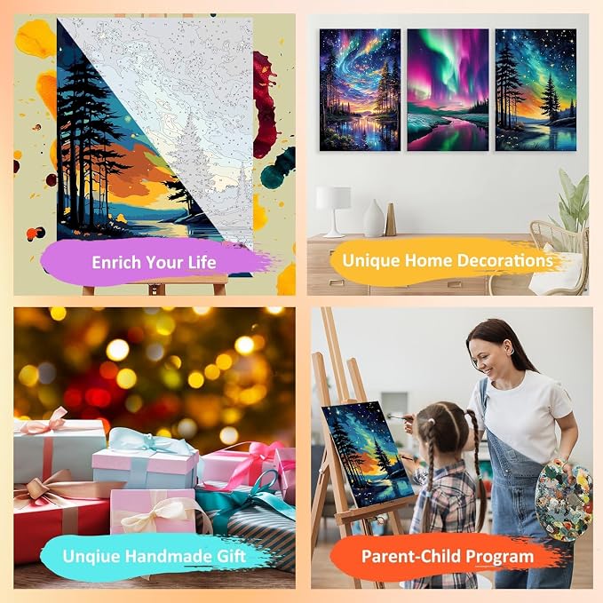 3 Pack Framed Paint by Numbers for Adult - Image 7