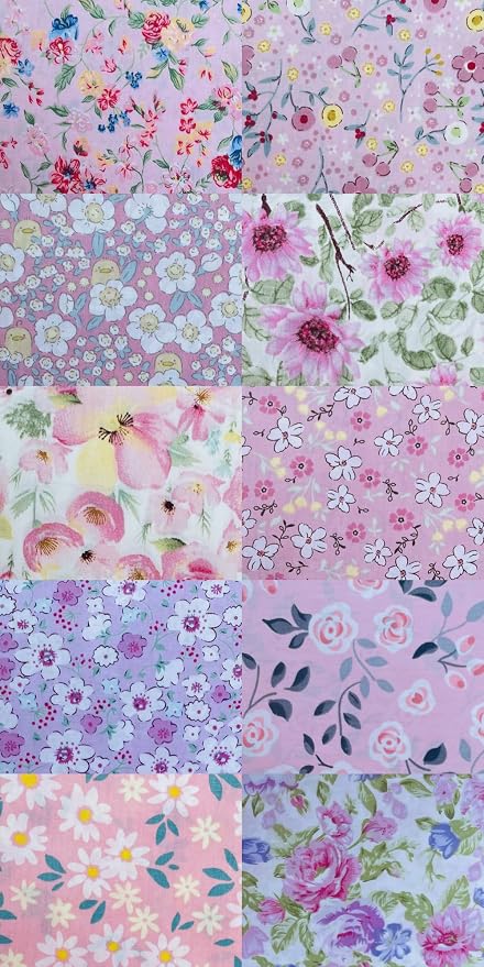 HANPATQUI 50PCS 5 x 5 inch 100% Cotton Fat Quarters Fabric - Image 3
