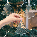 12 Pack Blank Christmas Tree Ornaments Christmas Hanging Ornaments Clear - Image 2