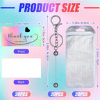 Sasylvia 60 Pcs Beadable Keychain Bars Bulk Making Kit 20 Beaded Keychain 20 - Image 2
