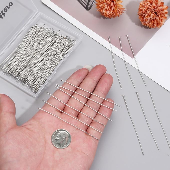 200 Pcs 70mm/2.76 Inch 21 Gauge Head Pins - Image 3