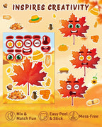 Aowplc 48 Sheets Fall Make a Face Stickers, 12 Designs Fun Fall Crafts - Image 4