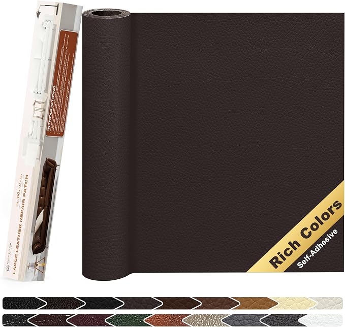 KING MOUNTAIN Leather Repair Patch, 12 x 60 Inches self Adhesive Leather Repair by ForABetterHomeLife