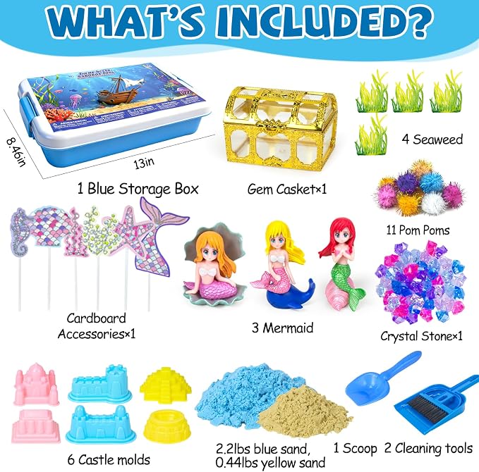 YongnKids Mermaid Sensory Bin Sandbox Toys - Image 2