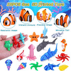 ywevyezc 25 Pcs 3D Printed Ocean Animals Set, Flexible Articulated Mini Sea - Image 3