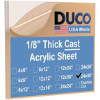 Duco Clear Cast Acrylic Sheets 1/8" Thick 24" x 48" by DucoPlasticsSupply