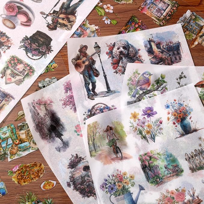 Scrapbook Stickers 20 Sheets 240 Pre-Cut Washi Stickers - Image 7