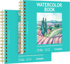 Creazic 2-Pack 5.5"x5.5" Square Watercolor Sketchbook | Premium Artist Paper by Unknown